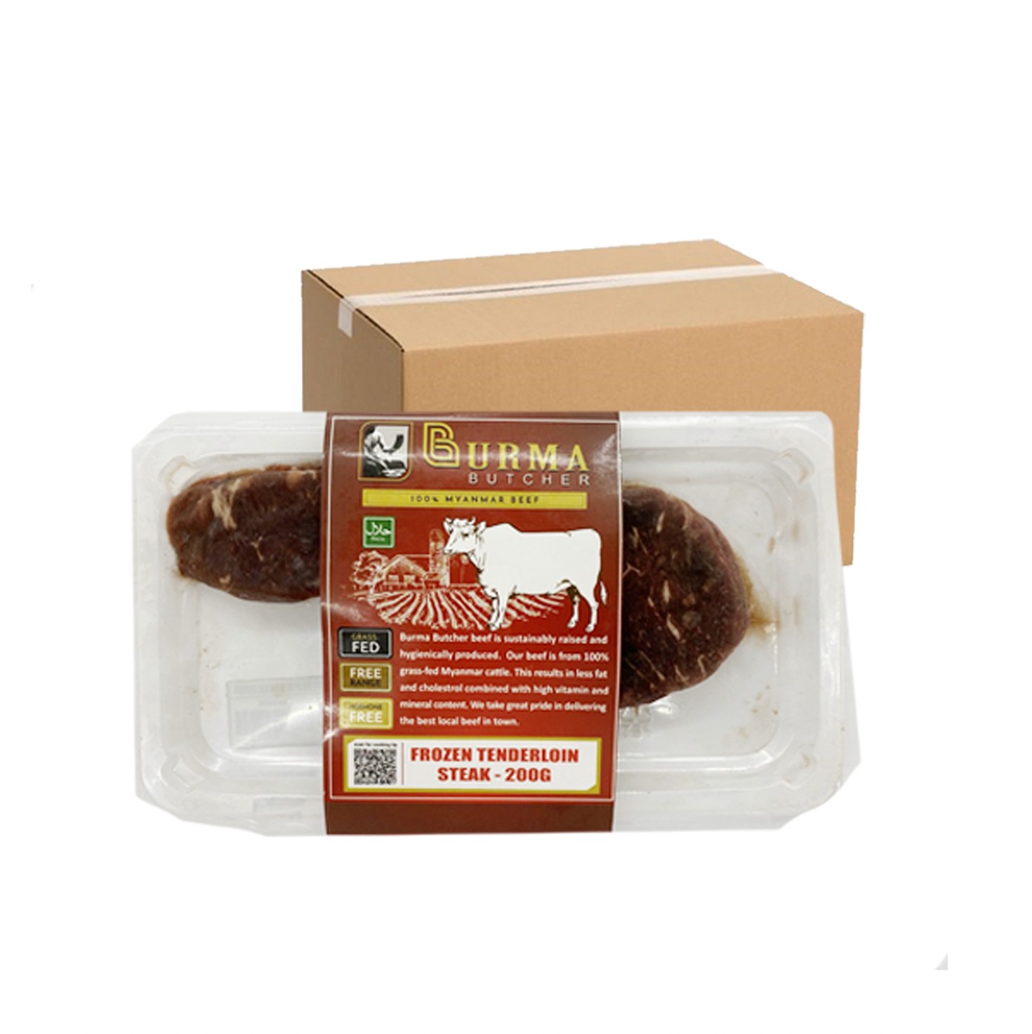 Makroclick MYANMAR Frozen Beef Tenderloin Steak 200G x 10 (Ctn)